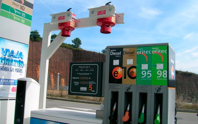 Extinción automática de incendios por agua, gases o espuma